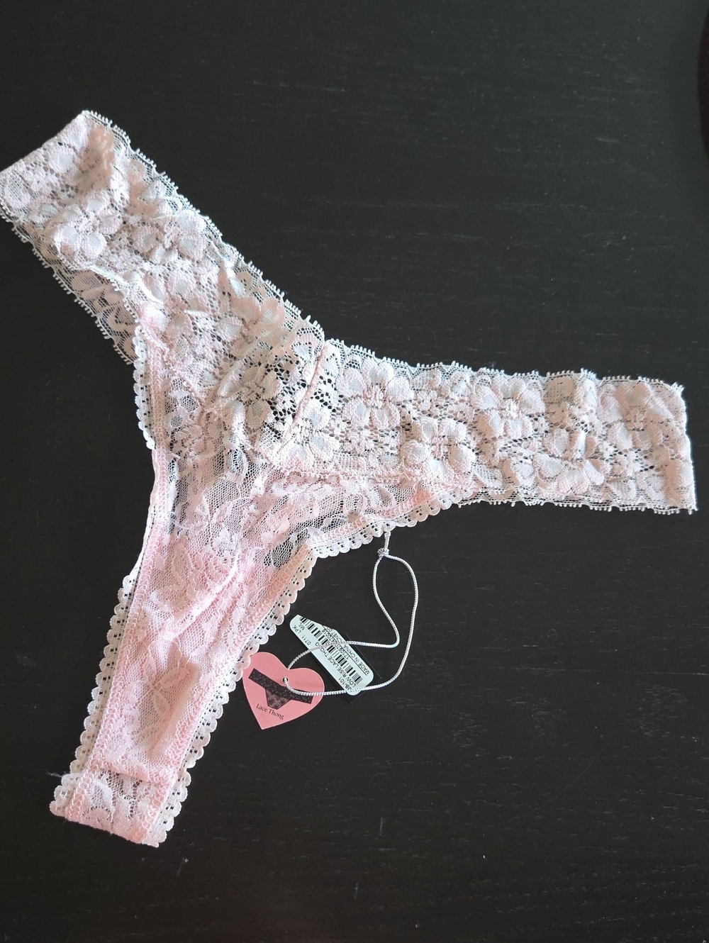 bebe Pink Floral Lace Thong